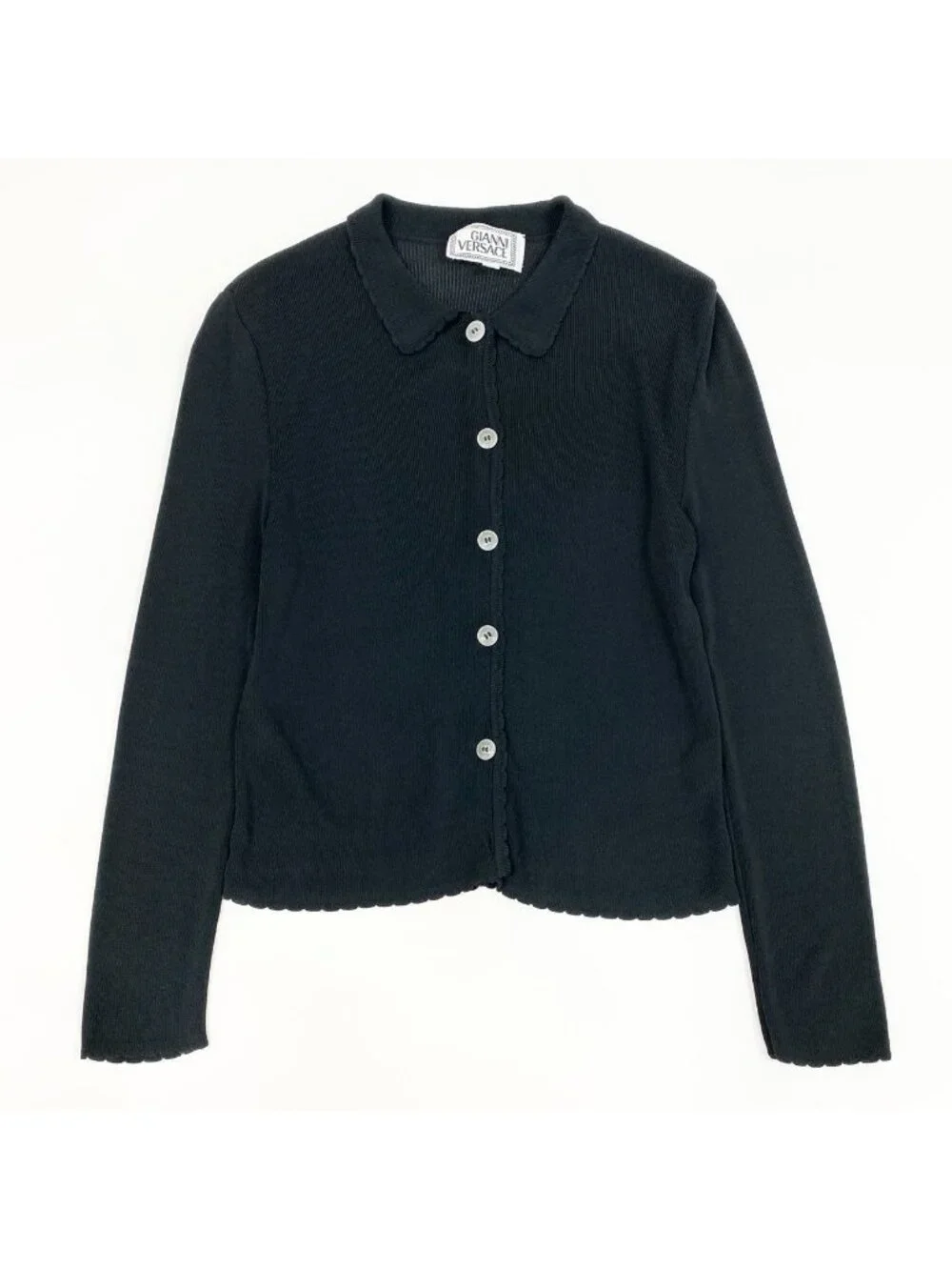 Versace Long Sleeve Knit Cardigan Ribbed